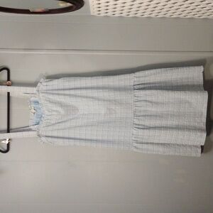 Moon River sun dress pale blue and white sz M